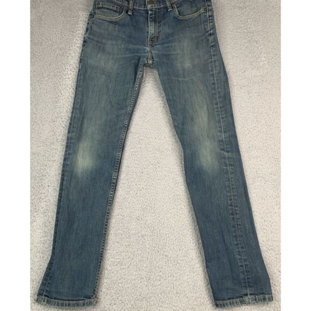 Levis 511 Jeans MensSize‎ 30x32 Yellow Thread  Blue - Greenish Wash Button Zip